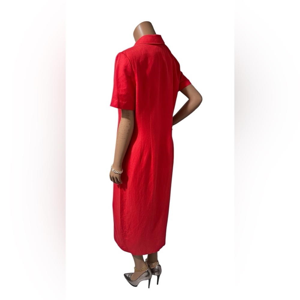 Elegant Red Button-Down Dress☑️ - Picture 8 of 13